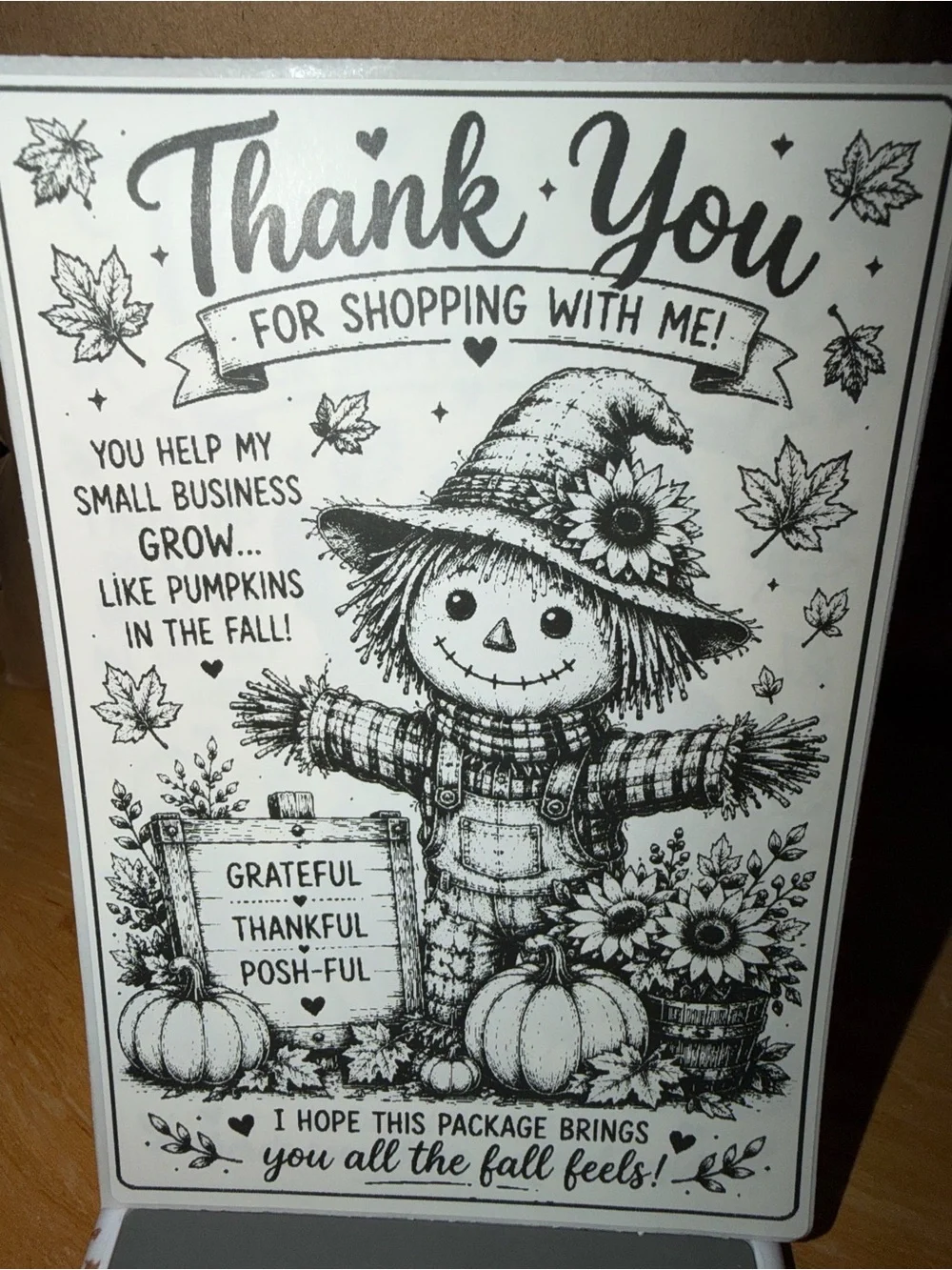 Thank You Fall Scarecrow 50 count 4x6